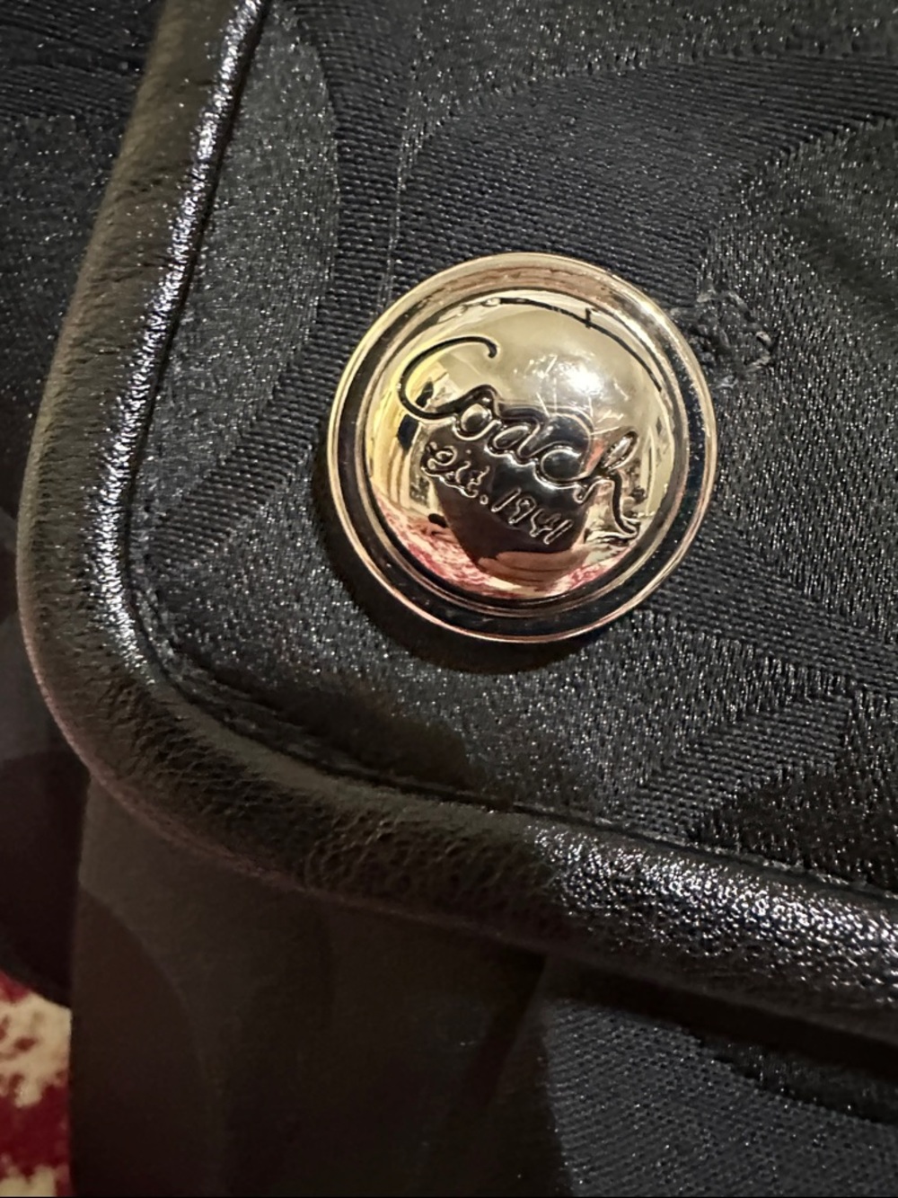 Coach Black Signature Canvas Shoulder Bag with Silver Hardware - Picture 3 of 15